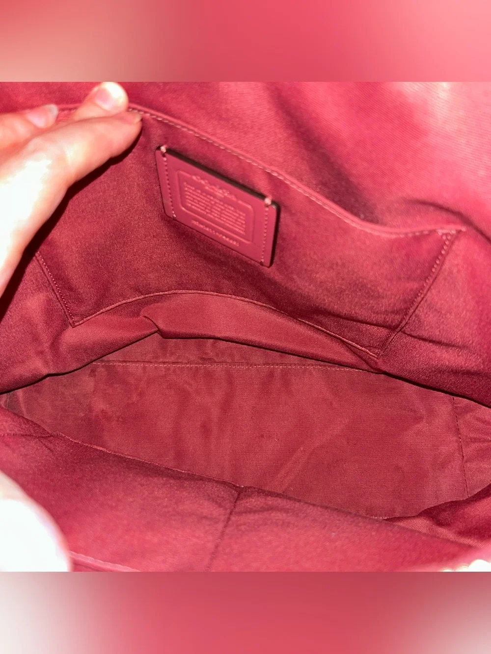 Coach Pebbled Leather Rich Berry Pink Medium Tote